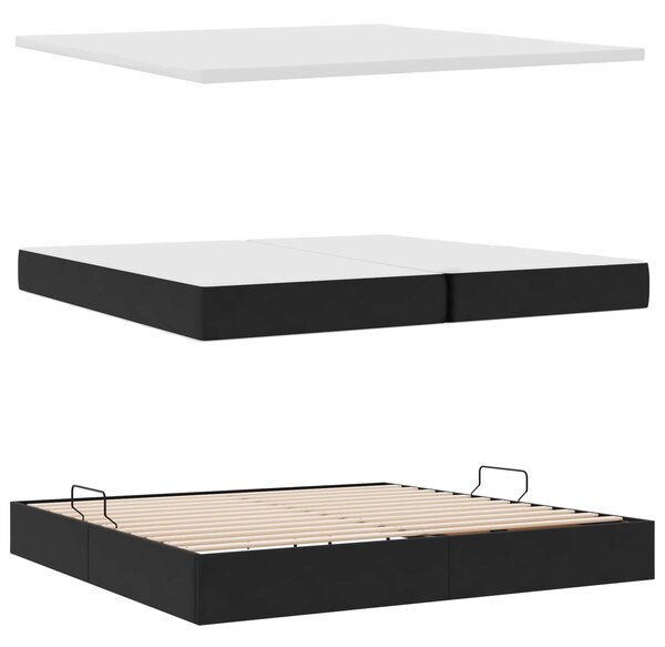 Krevet s prostorom za pohranu s LED-om Crna 200 x 200 cm - Crna / 200 x 200 cm