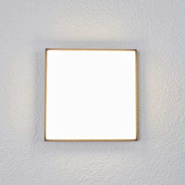 Lucande Amra LED vanjska stropna svjetiljka, 30 cm, kvadratna, antracit, Crno, Plastika, Zidni kvadrat