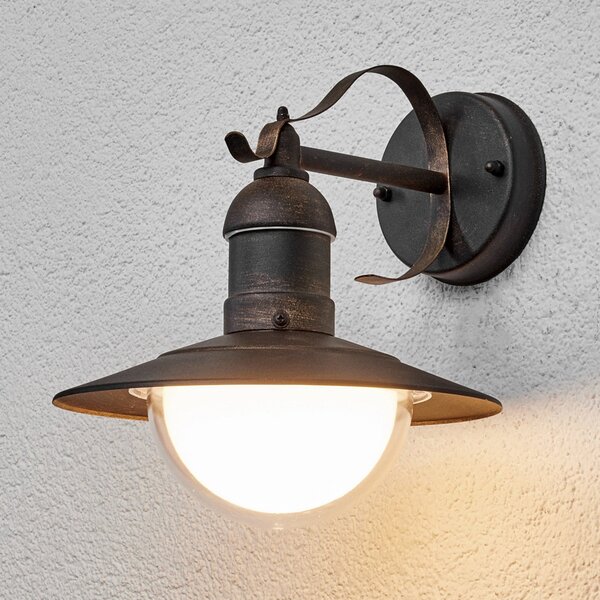Lindby LED vanjska zidna svjetiljka Clea, širina 24 cm, metal, Bakar, Metal