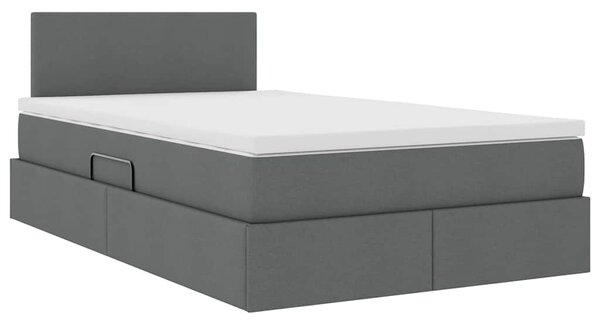 Krevet s madracem i skladištem Tamno siva 120 x 190 cm - Siva / 120 x 190 cm