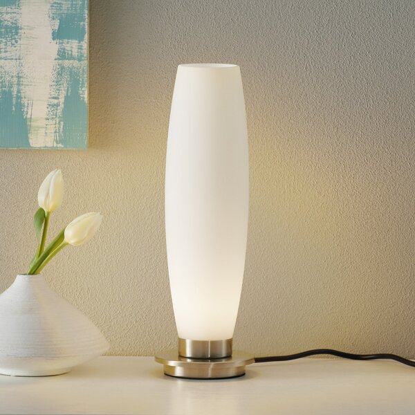 Paul Neuhaus stolna lampa Tyra, staklo, Ø 10 cm, prigušiva, G9, prigušiva, Bijela, Dnevni boravak/blagovaonica, Staklo