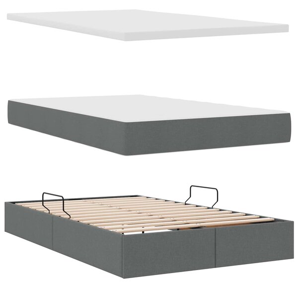 Krevet s madracem i skladištem Tamno siva 120 x 190 cm - Siva / 120 x 190 cm