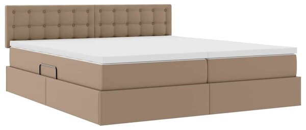 Krevet s od storage s madracem Kapućino 180 x 200 cm Lažna koža - Smeđa / 180 x 200 cm