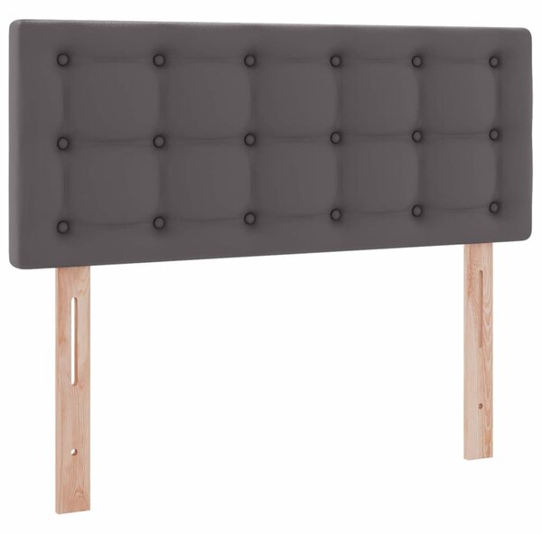 Krevet s madracem i skladištem Siva 120 x 190 cm Lažna koža - Siva / 120 x 190 cm
