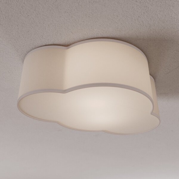 TK Lighting Stropna svjetiljka Cloud od tekstila, duljine 41 cm, sive boje, prigušiva, Sivo, Dnevni boravak/blagovaonica, Tkanina / tekstil