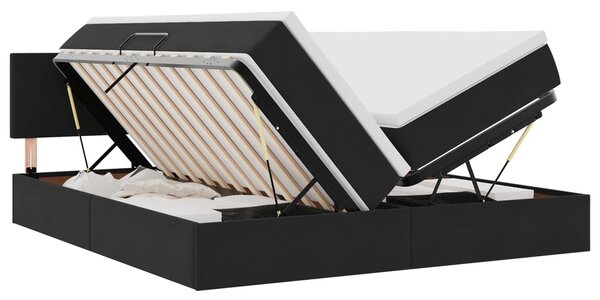 Krevet s od storage s uzglavljem s pohranom Crna 90 x 200 cm - Crna / 90 x 200 cm