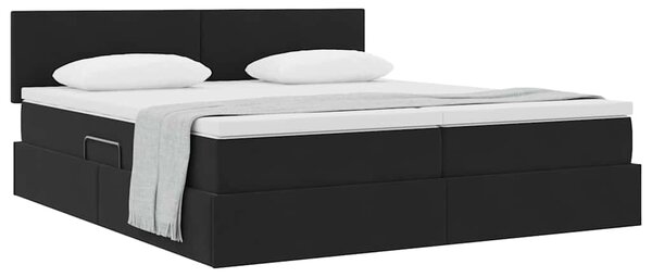 Krevet s od storage s uzglavljem s pohranom Crna 90 x 200 cm - Crna / 90 x 200 cm