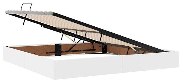 Krevet s od storage Čista bijela 200 x 200 cm Lažna koža - Bijela / 200 x 200 cm