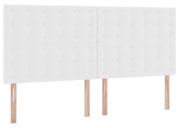 Krevet s od storage Čista bijela 200 x 200 cm Lažna koža - Bijela / 200 x 200 cm