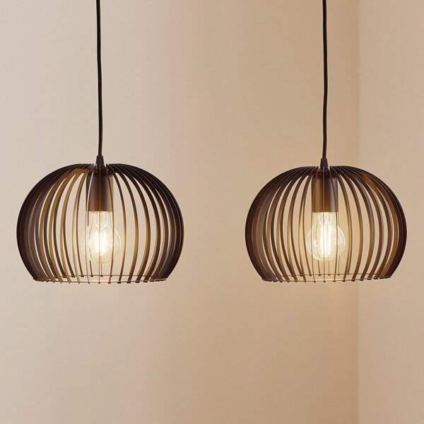 TEMAR LIGHTING Larus viseća lampa od crnog čelika, dvije žarulje, prigušiva, Crno, Dnevni boravak/blagovaonica, Metal