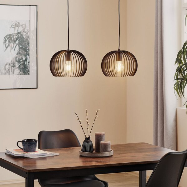 TEMAR LIGHTING Larus viseća lampa od crnog čelika, dvije žarulje, prigušiva, Crno, Dnevni boravak/blagovaonica, Metal