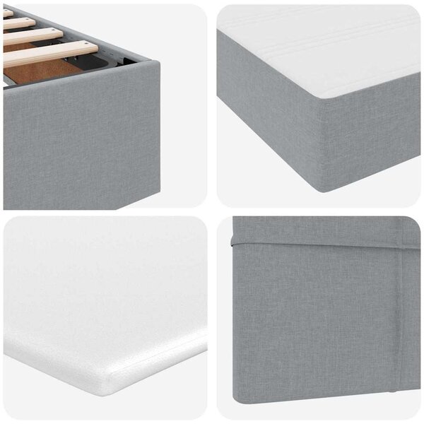 Krevet s od storage Svijetlo siva 180 x 200 cm Lažna koža - Siva / 180 x 200 cm