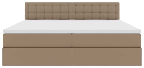 Krevet s od storage s madracem Kapućino 180 x 200 cm Lažna koža - Smeđa / 180 x 200 cm