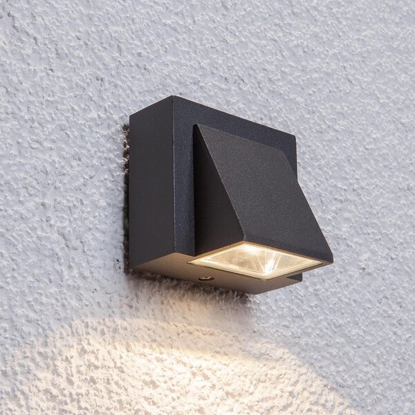 Lucande LED vanjska zidna svjetiljka Marik, antracit, metal, IP54, Crno, Metal
