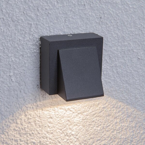 Lucande LED vanjska zidna svjetiljka Marik, antracit, metal, IP54, Crno, Metal