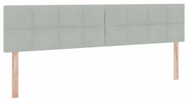Krevet s od storage Svijetlo siva 200 x 200 cm Baršun - Siva / 200 x 200 cm