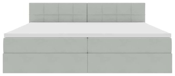 Krevet s od storage Svijetlo siva 200 x 200 cm Baršun - Siva / 200 x 200 cm