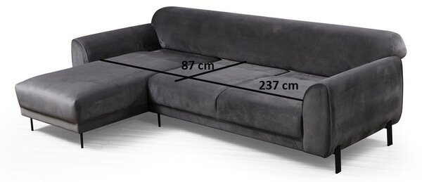 Atelier Del Sofa Kutna garnitura na razvlačenje, Antracit, Image Corner Left ( Chl-3R ) - Anthracite