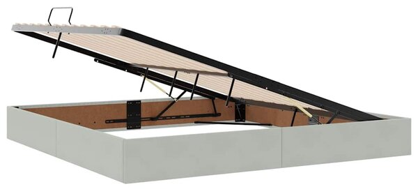 Krevet s od storage Svijetlo siva 200 x 200 cm Baršun - Siva / 200 x 200 cm