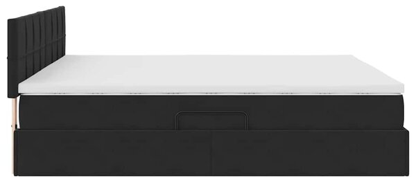 Krevet s od storage s madracem Crna 160 x 200 cm Baršun - Crna / 160 x 200 cm