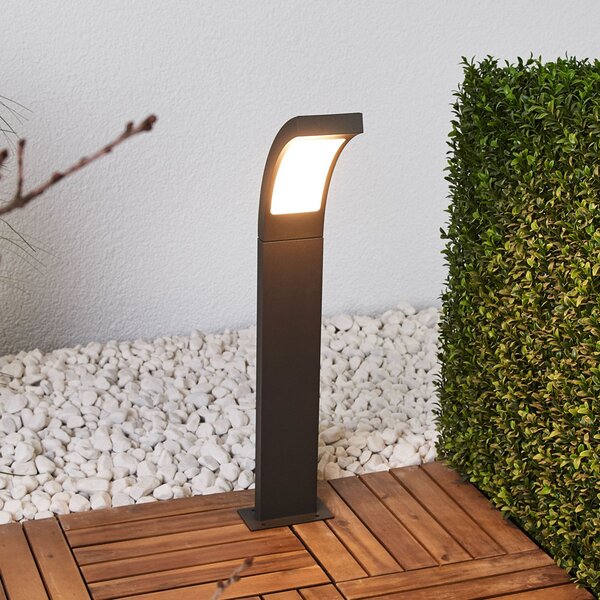 Lucande LED stupić Juvia, 60 cm, antracit, IP54, Crno, Aluminij