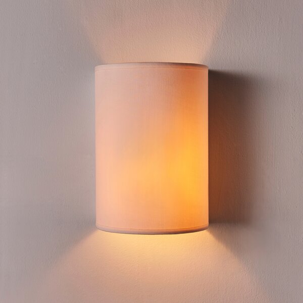 Lindby zidna lampa Annalisa, visina 20 cm, bijela, tekstil, prigušiva, Bijela, Dnevni boravak/blagovaonica, Tkanina / tekstil