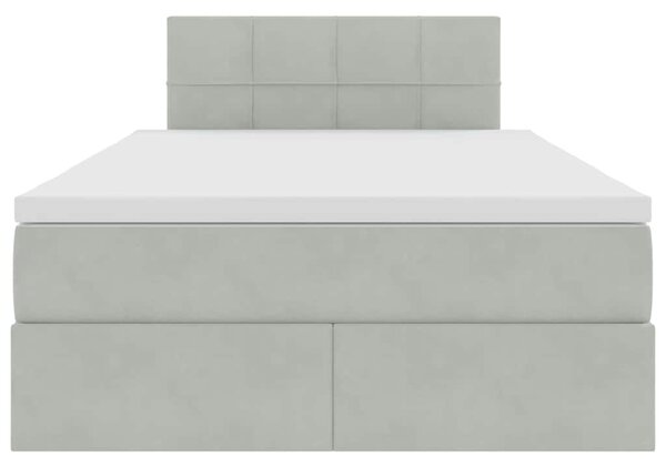 Krevet s od storage Svijetlo siva 120 x 200 cm Baršun - Siva / 120 x 200 cm