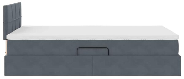 Krevet s od storage s madracem Tamno siva 120 x 200 cm Baršun - Siva / 120 x 200 cm