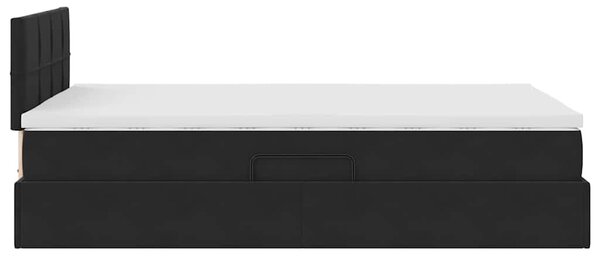 Krevet s od storage s madracem Crna 120 x 200 cm Baršun - Crna / 120 x 200 cm