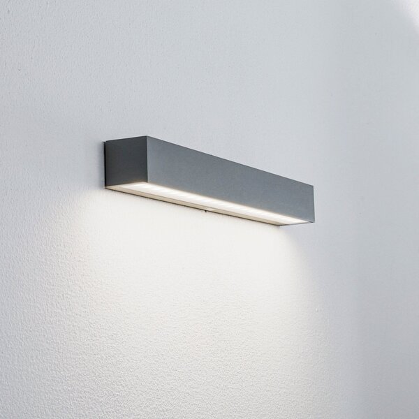 Arcchio LED vanjska zidna svjetiljka Lengo, 50 cm, 1 žarulja, siva, CCT, Sivo, Aluminij