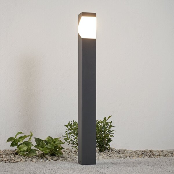 Lucande staza Kiran, 100 cm, siva, metal, IP44, E27, prigušiva, Crno, Aluminij