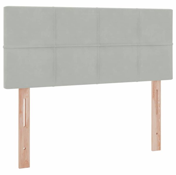 Krevet s od storage Svijetlo siva 120 x 200 cm Baršun - Siva / 120 x 200 cm