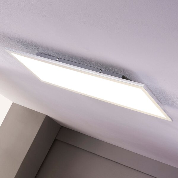 Lindby LED panel Livel, 4000K, 120cm x 30cm, srebrna, metal, Metalik, Kuhinja, Plastika
