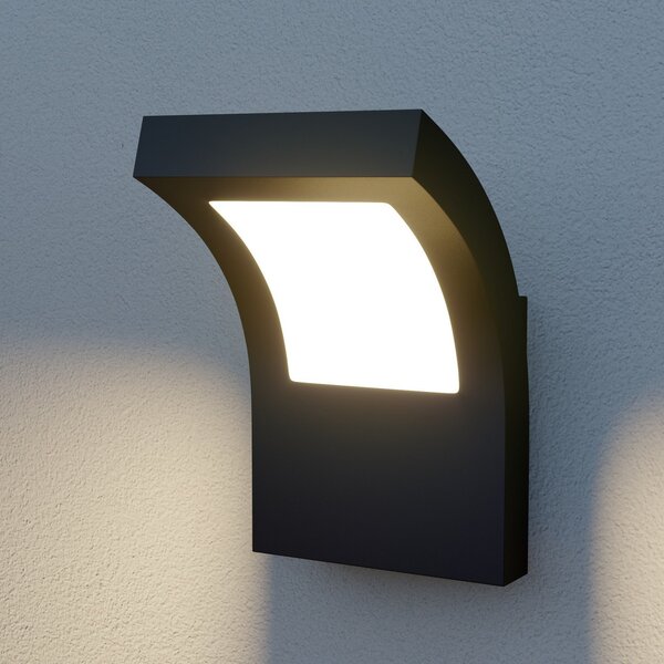 Arcchio LED vanjska zidna svjetiljka Advik, IP65, antracit, metal, Crno, Aluminij