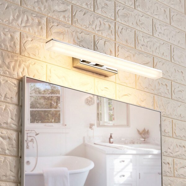 Lucande LED kupaonska zidna svjetiljka Julie, 46 cm, krom, metal, IP44, Metalik, kupaonica, Metal