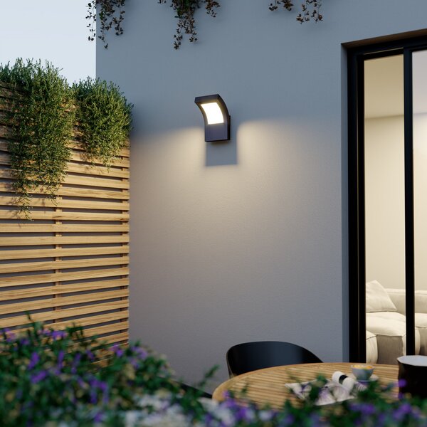 Arcchio LED vanjska zidna svjetiljka Advik, IP65, antracit, metal, Crno, Aluminij
