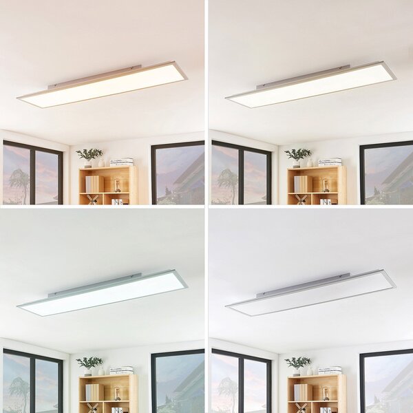 Lindby LED panel Stenley, CCT, 120 cm x 30 cm, mogućnost prigušivanja, prigušiva, Bijela, Kuhinja, Plastika