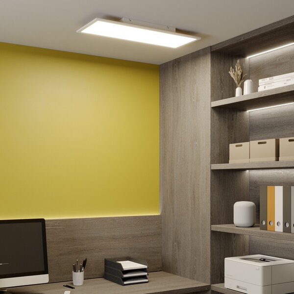 Lindby Luay LED panel, 80 x 30 cm, bijeli, 3000-6000K, prigušiva, Bijela, Kuhinja, Plastika
