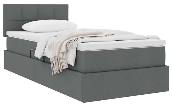 Krevet s madracem i skladištem Tamno siva 90 x 200 cm - Siva / 90 x 200 cm