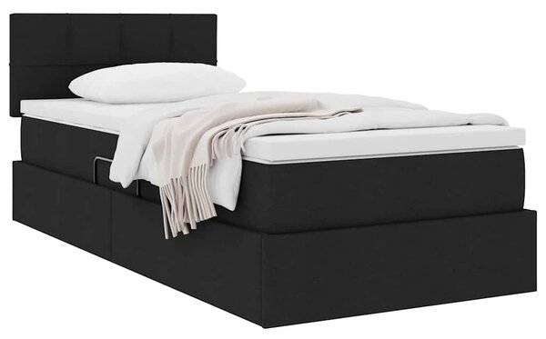Krevet s madracem i skladištem s madracem Crna 90 x 200 cm - Crna / 90 x 200 cm