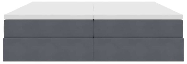Krevet s madracem i skladištem Tamno siva 180 x 200 cm Baršun - Siva / 180 x 200 cm