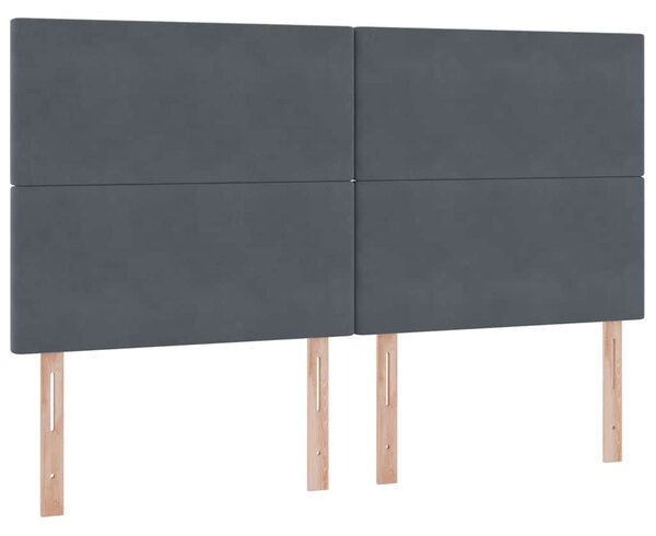 Krevet s madracem i skladištem Tamno siva 160 x 200 cm Baršun - Siva / 160 x 200 cm