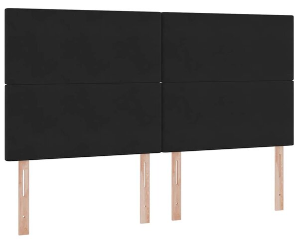 Krevet s madracem i skladištem Crna 160 x 200 cm Baršun - Crna / 160 x 200 cm