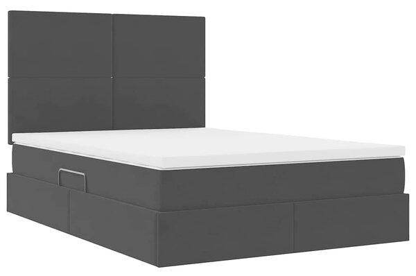 Krevet s madracem i skladištem Crna 140 x 200 cm Baršun - Crna / 140 x 200 cm