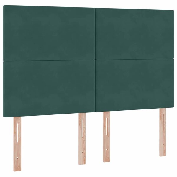 Krevet s madracem i skladištem Tamnozelena 140 x 190 cm Baršun - Zelena / 140 x 190 cm