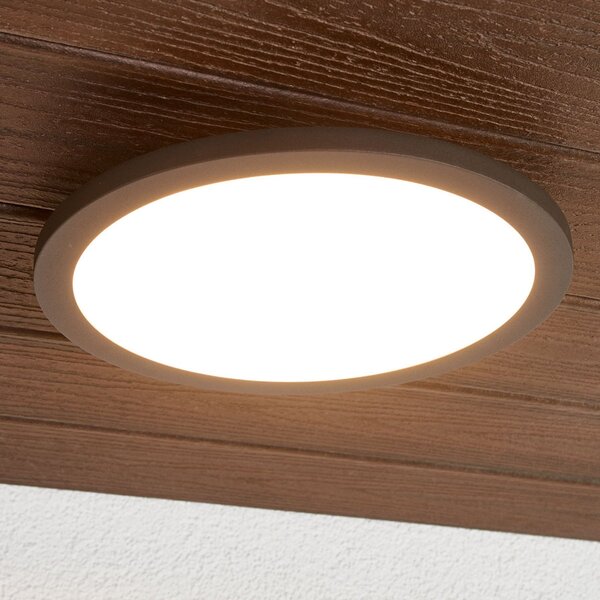 Lucande LED vanjska stropna svjetiljka Malena, detektor pokreta, IP65, Crno, Aluminij