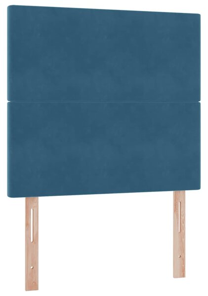 Krevet s madracem i skladištem Tamno plava 90 x 190 cm Baršun - Plava / 90 x 190 cm