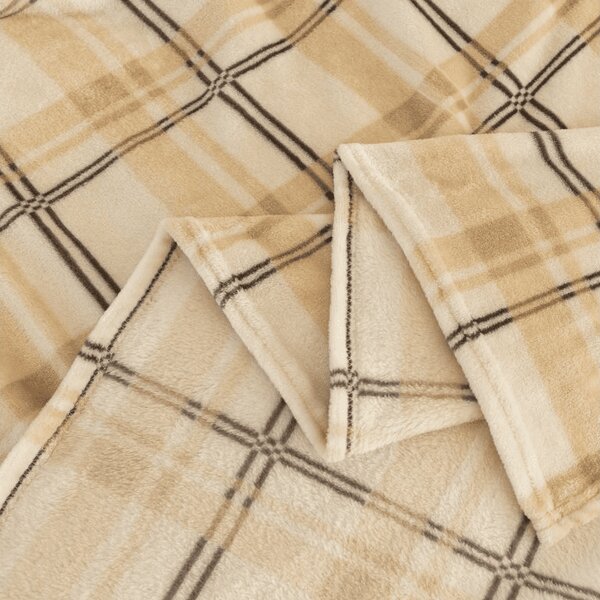 Mikropliš deka PLAID, krem boja Dimenzije: 150 x 200 cm