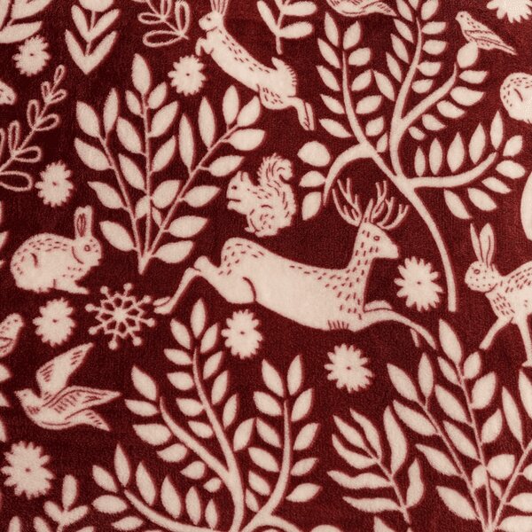 Mikropliš deka FOREST ANIMALS, bordo Dimenzije: 150 x 200 cm