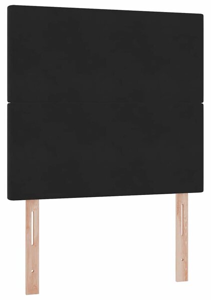Krevet s madracem i skladištem Crna 90 x 200 cm Baršun - Crna / 90 x 200 cm